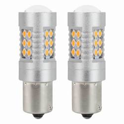 Set 2 becuri semnalizare 24 LED-uri, 12-24V, PY21W BAU15s, Canbus, 02580 Amio