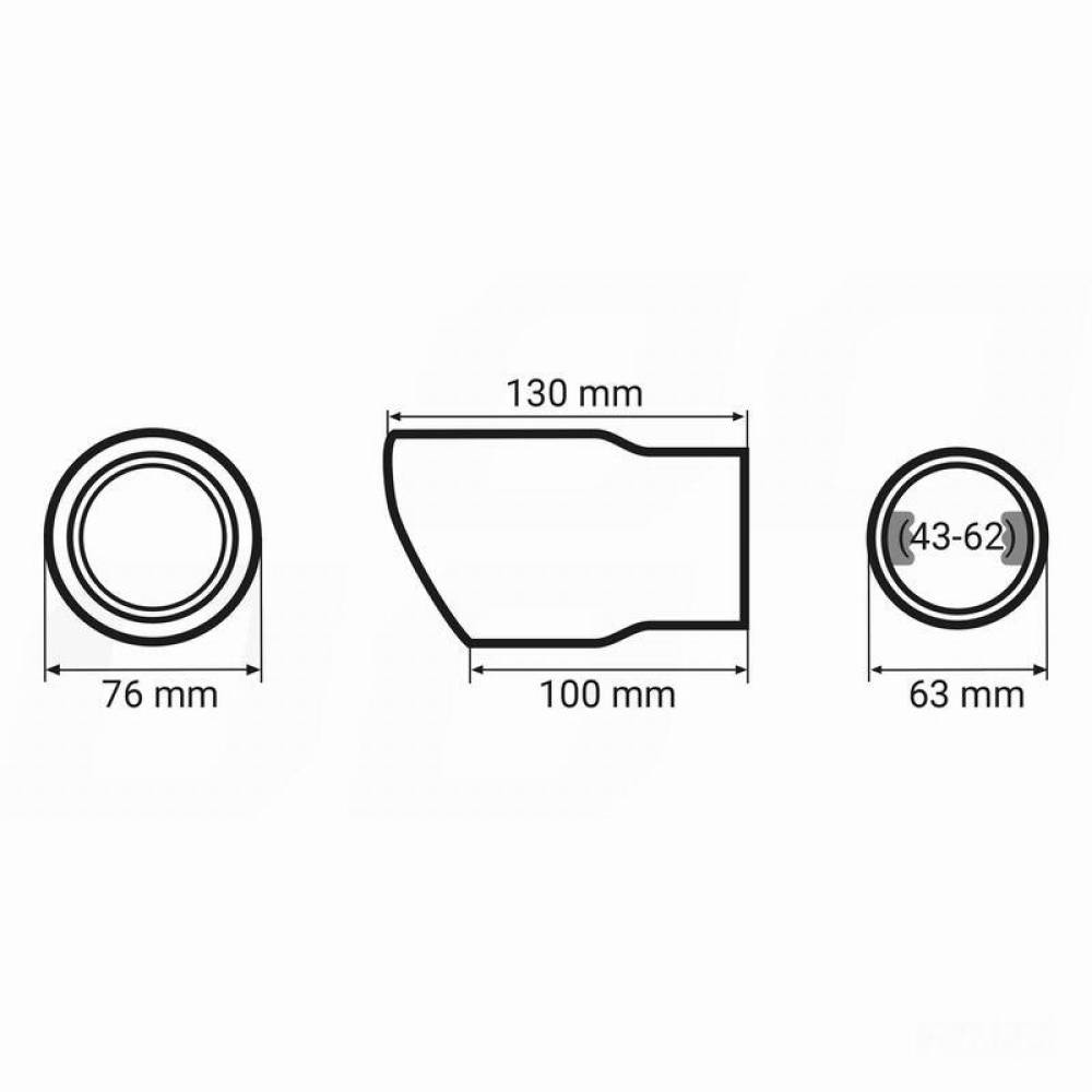 Ornament toba interior 43-63, exterior 76mm, L130, curcubeu, 02197 Amio Ornament toba interior 43-63, exterior 76mm, L130, curcubeu, 02197 Amio