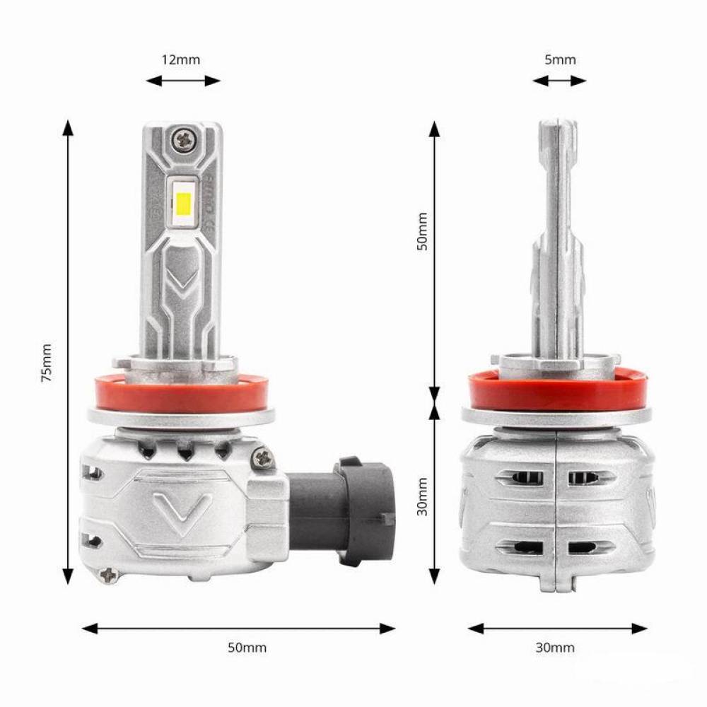 Set 2 becuri H8, H9, H11, LED, 10-16V, 72W, 7920lm, 6500K, Canbus, X2 Series, 02974 Amio