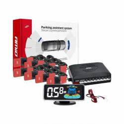 Set 8 senzori parcare, fata-spate, cu afisaj 3D LED, 16.5mm, 03196 Amio 