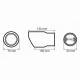 Ornament toba interior 43-62, exterior 76mm, L130, rosu, 03168 Amio