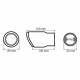 Ornament toba interior 43-62, exterior 89mm, L160, negru, 03169 Amio