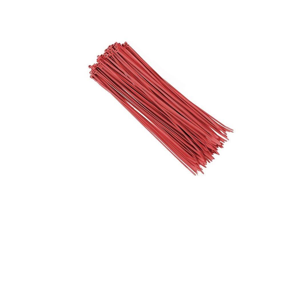 Set 100 coliere plastic 300x3.6mm, rosii, Carmotion 86103