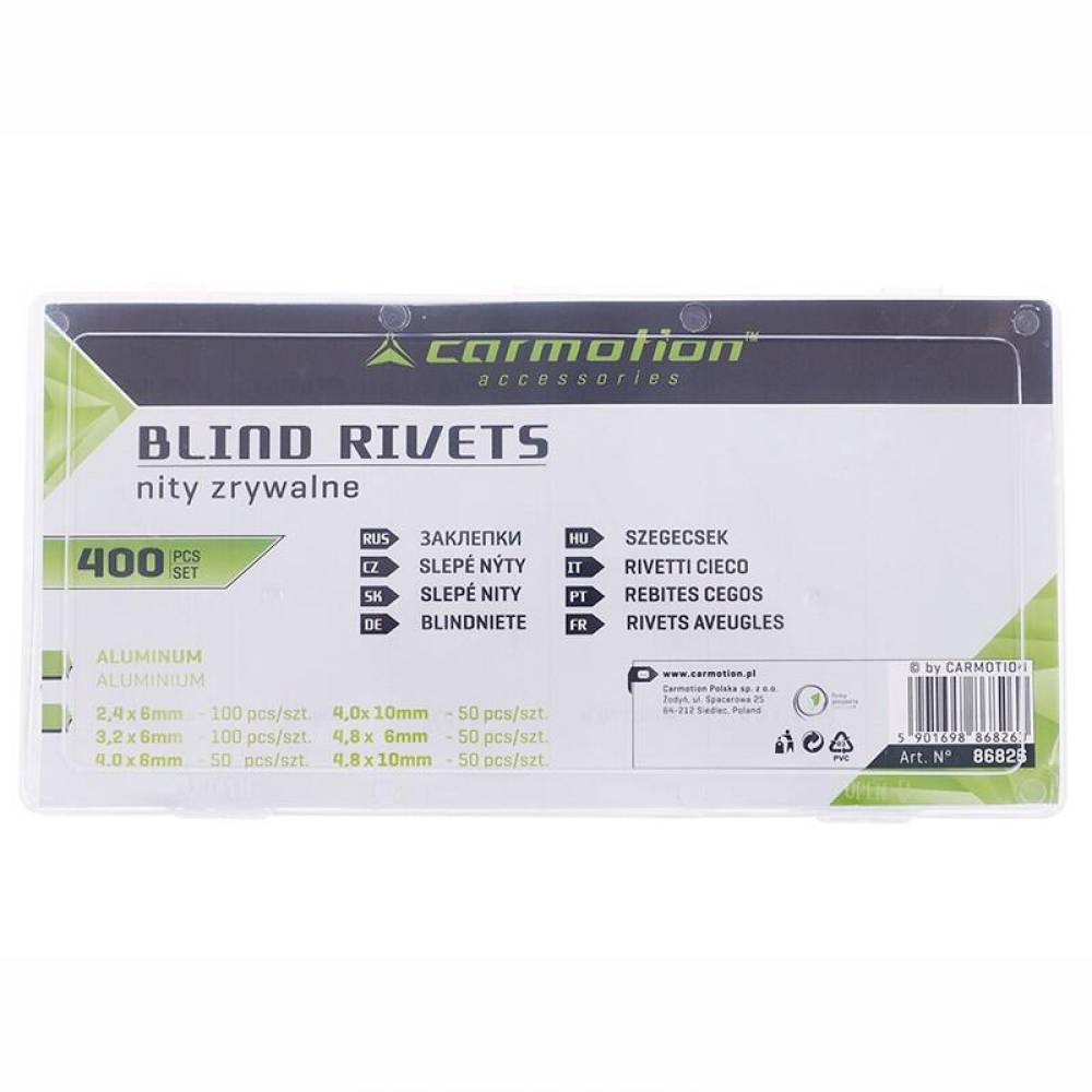 Set 400 popnituri, 6 marimi diferite, 86826 Carmotion