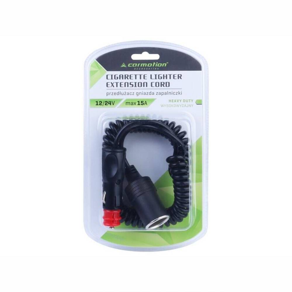 Cablu prelungitor cu priza si stecher, 3m, 12-24V, 15A, Heavy Duty, 58623 Carmotion