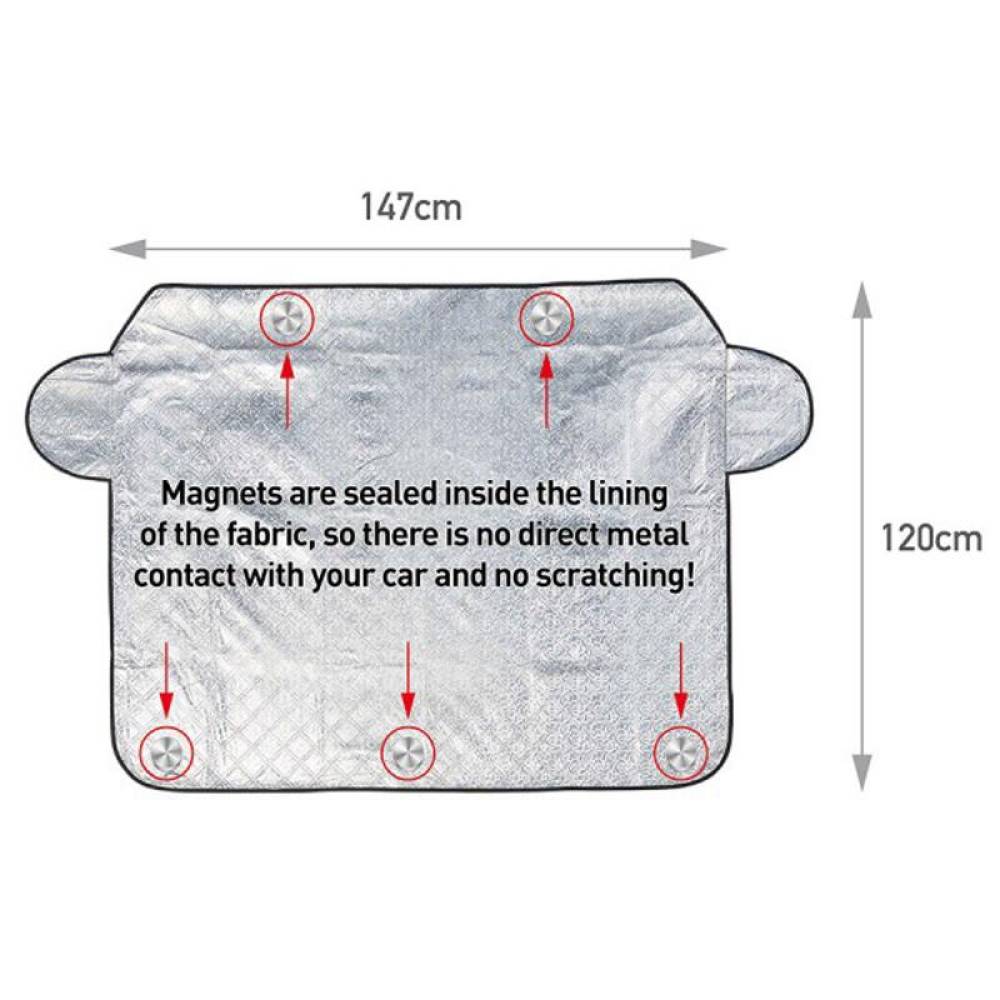 Husa parbriz exterior iarna / vara, 147x120cm, parasol pentru van / microbuz, cu 5 magneti, 5288 Amax 