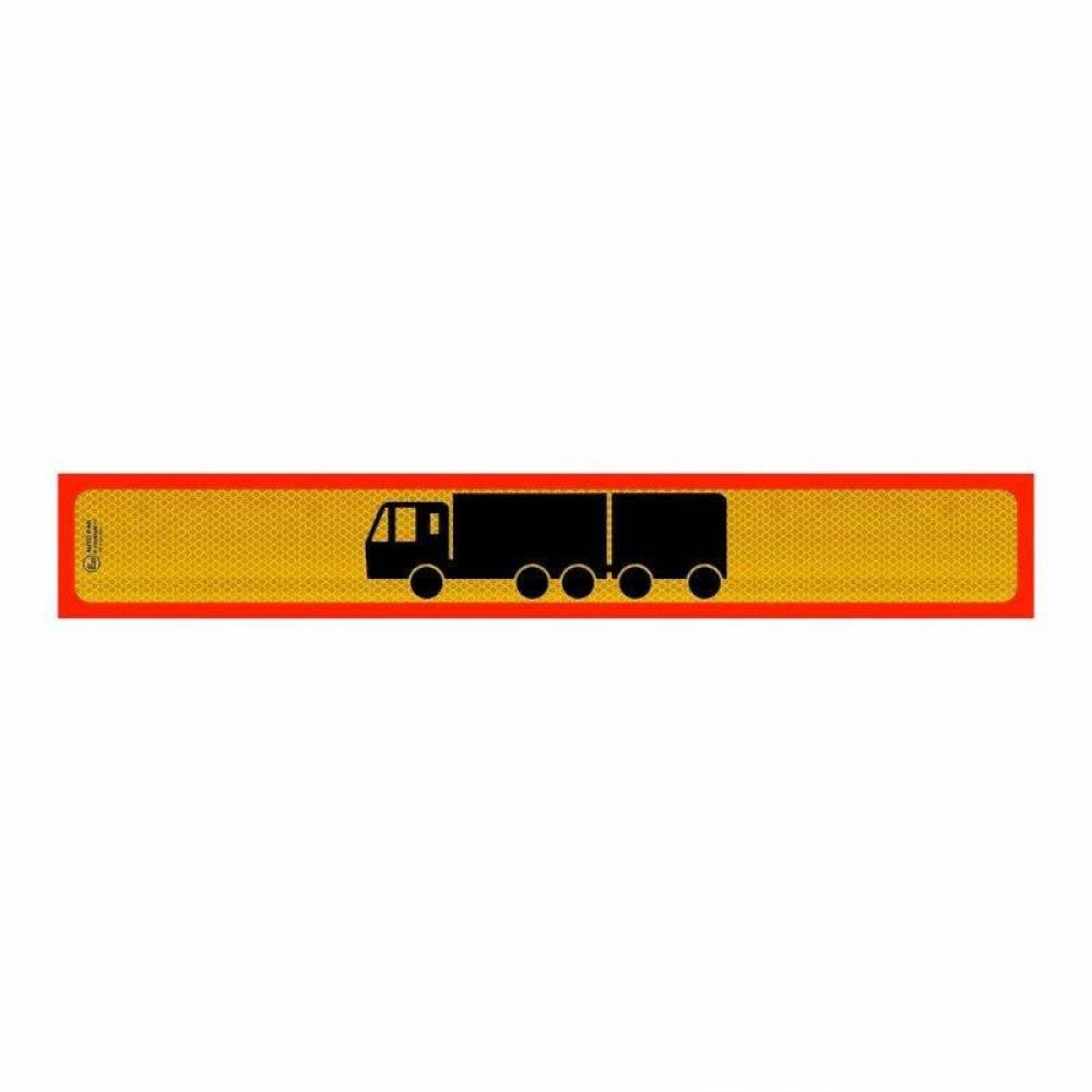 Placa reflectorizanta lunga in chenar, 125x20cm, camion 3 axe cu remorca 2 axe, P.3M.104A Stickers Par