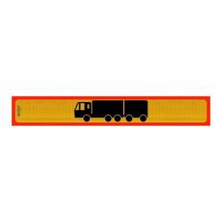 Placa reflectorizanta lunga in chenar, 125x20cm, camion 3 axe cu remorca 2 axe, P.3M.104A Stickers Par