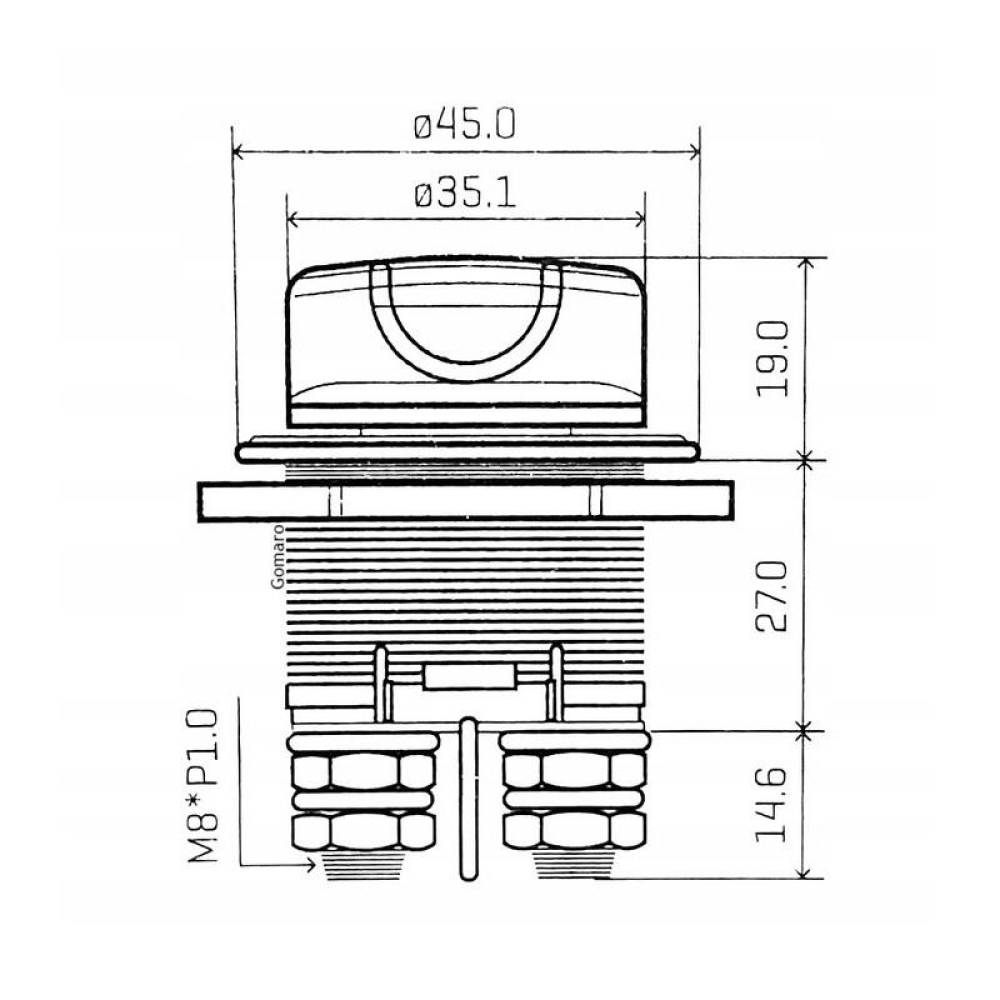 Contact general heblu 12-32V, 200A, u 3 pozitii, ON-OFF-OUT, On/Off/Out, fi38mm, 83024 Carmotion