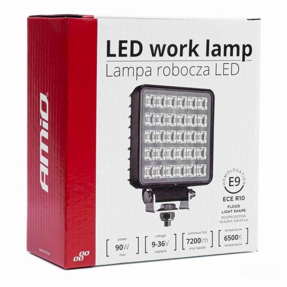 Proiector lucru 110x110, LED, 9-36V, 90W, 7200lm, cu intrerupator, AWL34 03245 Amio Proiector lucru 110x110, LED, 9-36V, 90W, 7200lm, cu intrerupator, AWL34 03245 Amio