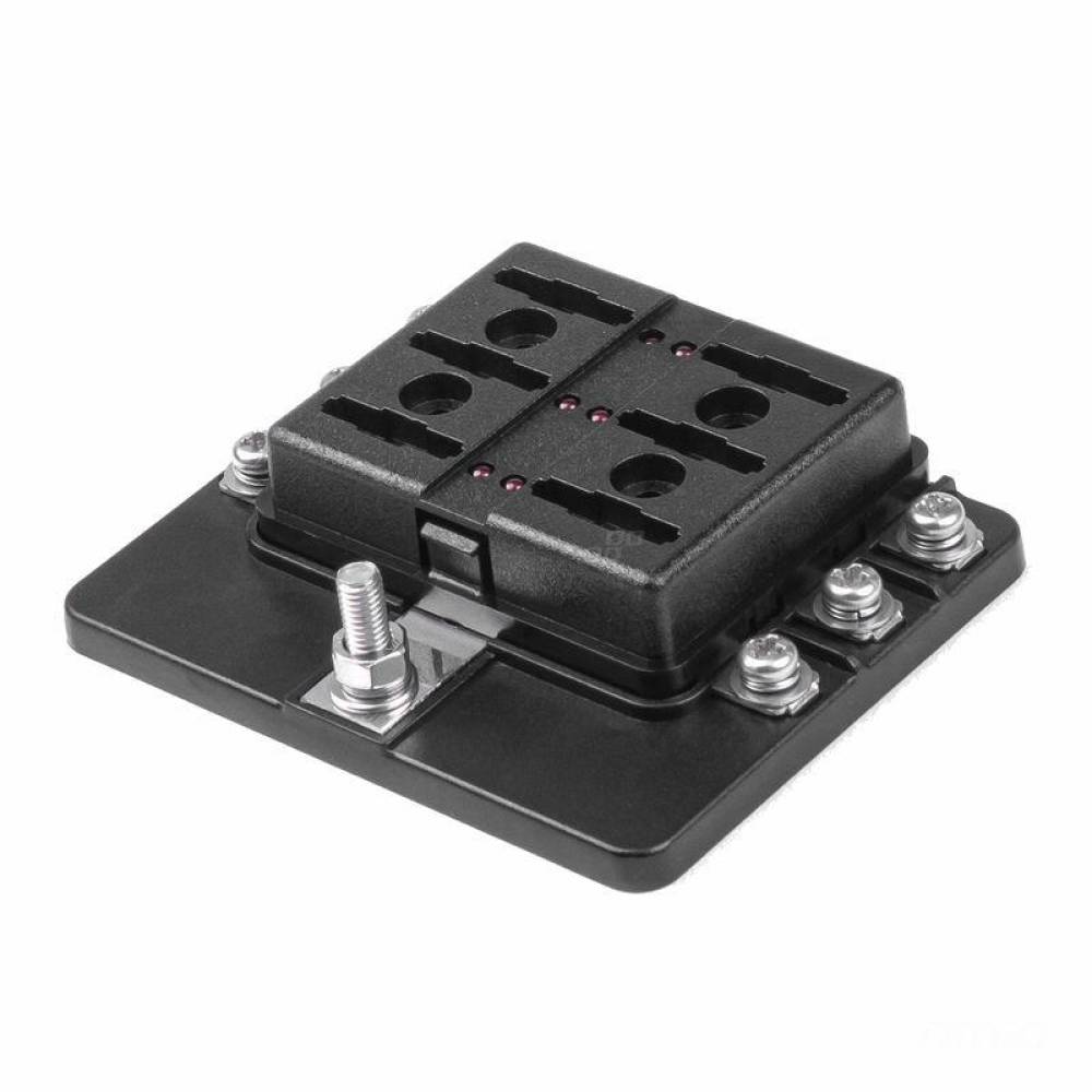 Set cutie sigurante plate cu 6 cai, cu indicator LED si 12 sigurante, 12-24V, 03039 Amio