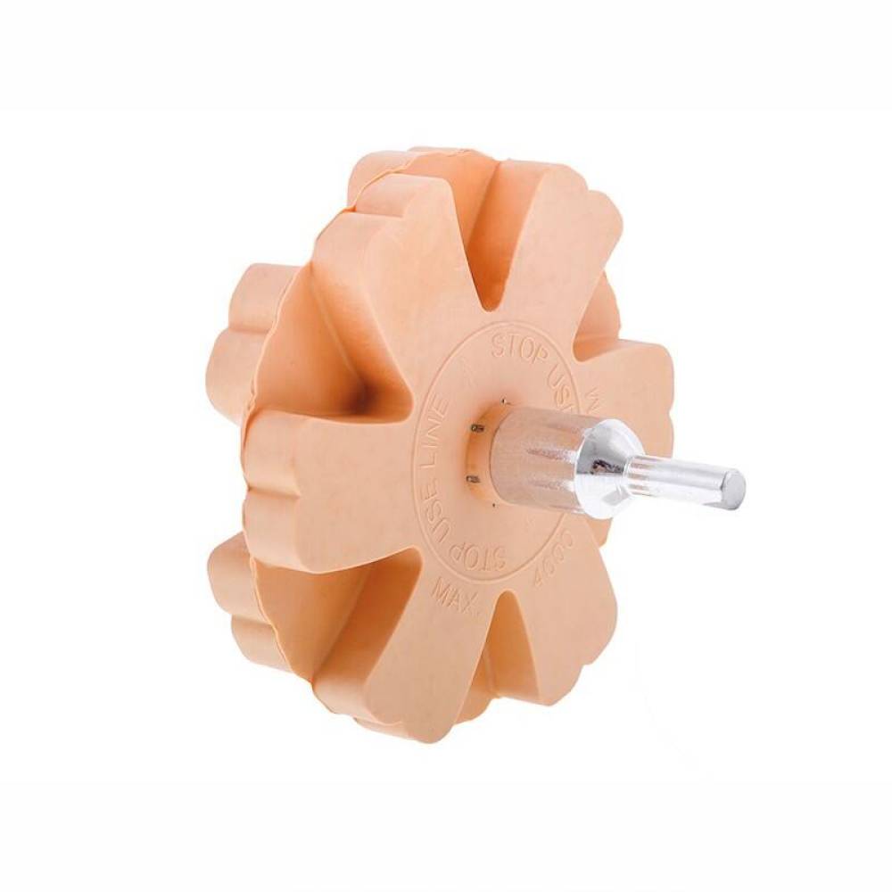 Disc cauciuc pentru indepartarea resturilor de autocolante, adeziv, folie si vopsea, cu adaptor M8 pentru burghiu, fi90mm, 63546 Carmotion