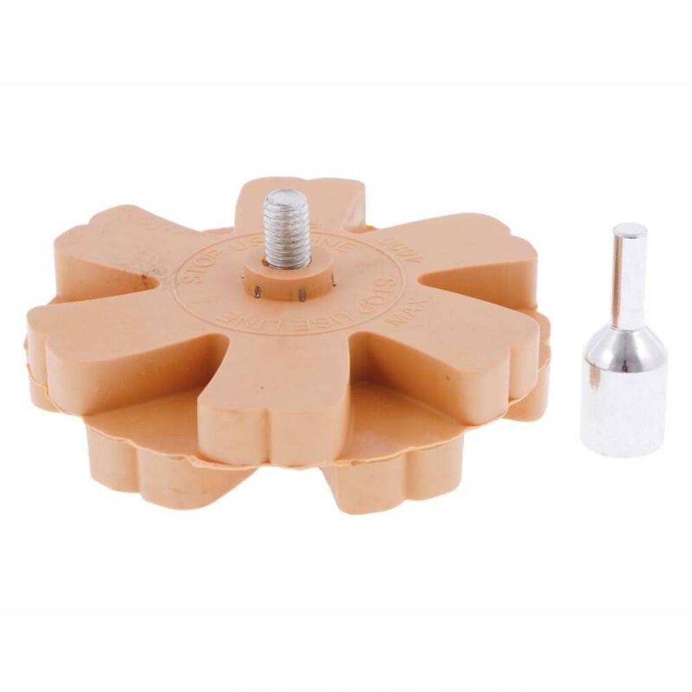 Disc cauciuc pentru indepartarea resturilor de autocolante, adeziv, folie si vopsea, cu adaptor M8 pentru burghiu, fi90mm, 63546 Carmotion