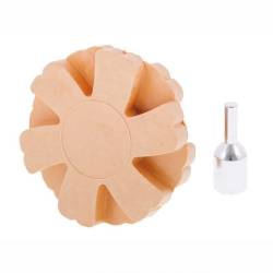 Disc cauciuc pentru indepartarea resturilor de autocolante, adeziv, folie si vopsea, cu adaptor M8 pentru burghiu, fi90mm, 63546 Carmotion