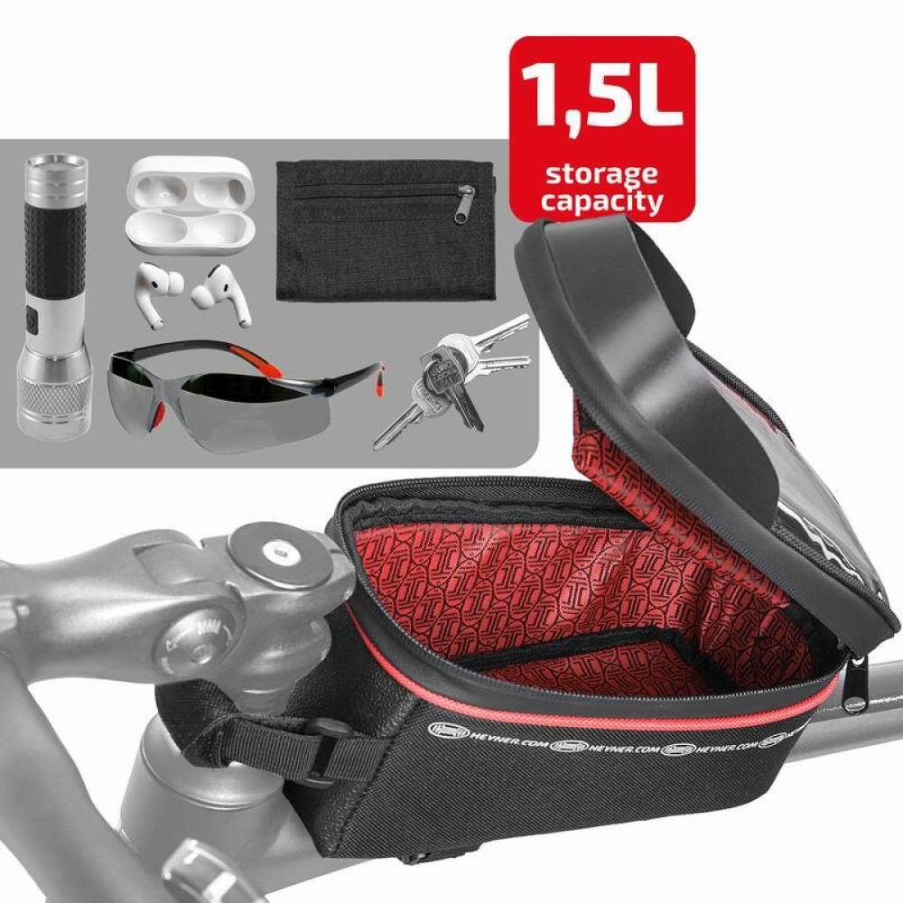 Borseta bicicleta montare pe ruda, 1.5L, impermeabila, Frame Organizer Pro, 734.10 Heyner