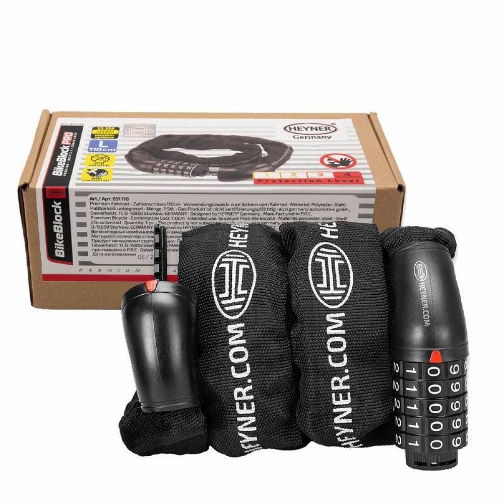 Antifurt bicicleta cu cifru, L90cm, lant 7mm, 851.09 Heyner Antifurt bicicleta cu cifru, L90cm, lant 7mm, 851.09 Heyner