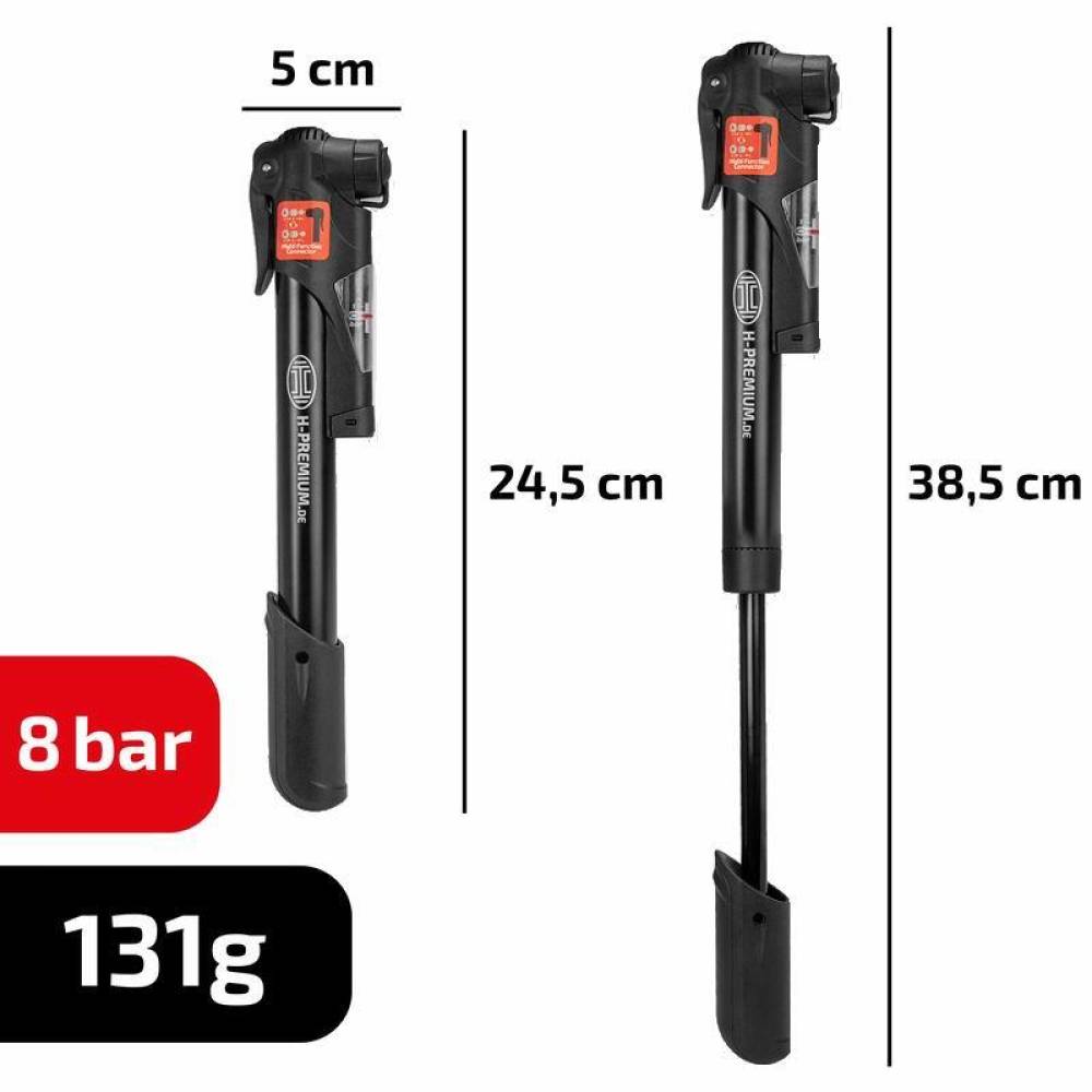 Pompa bicicleta cu manometru, 25x5cm, aluminiu, 8 bar -116 psi, cu suport de prindere, Hand Pump Pro, 216.42 Heyner Pompa bicicleta cu manometru, 25x5cm, aluminiu, 8 bar -116 psi, cu suport de prindere, Hand Pump Pro, 216.42 Heyner