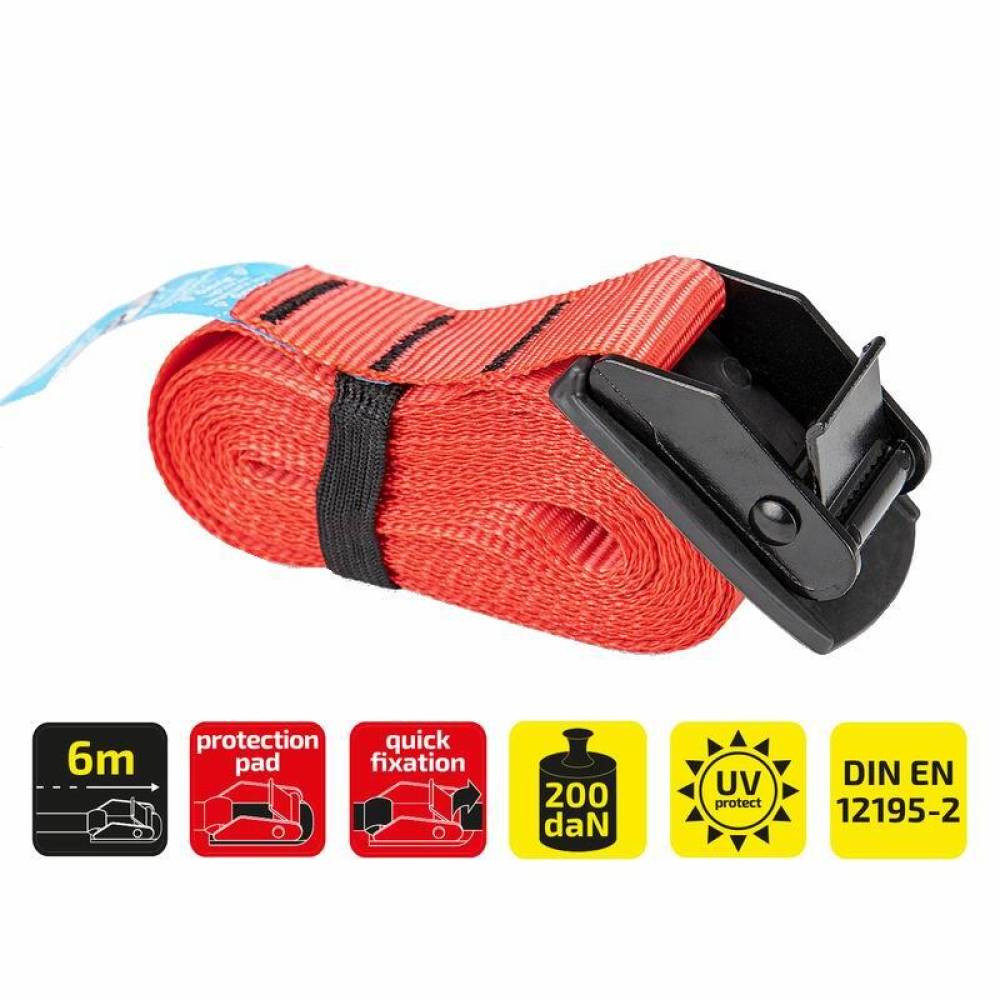 Chinga fixare marfa 25mm x 4m, cu protectie, 200daN, 880.40 Heyner
