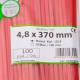 Set 100 coliere plastic 370x4.8mm, rosii, 300027R Damesa