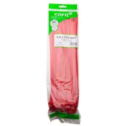 Set 100 coliere plastic 370x4.8mm, rosii, 300027R Damesa