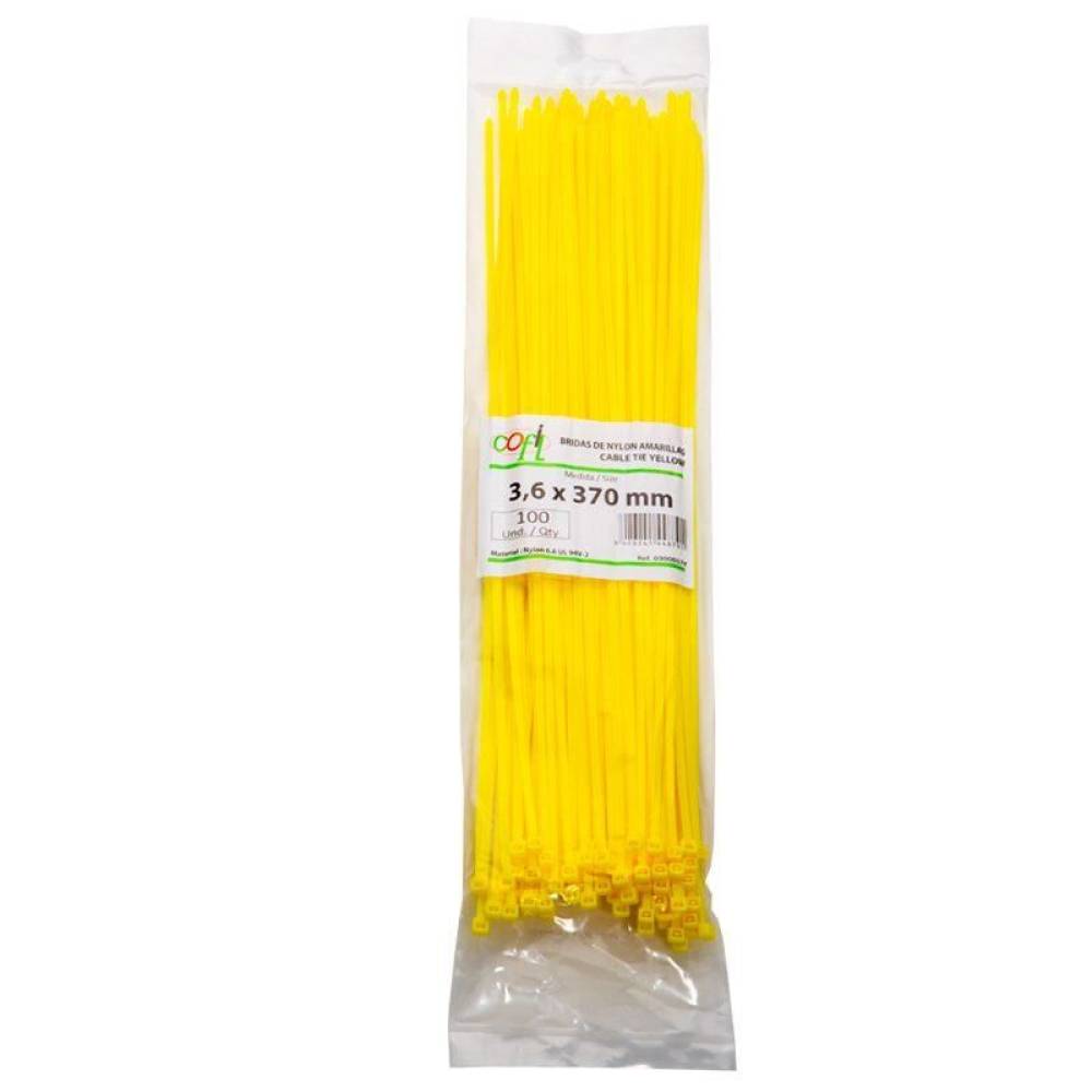 Set 100 coliere plastic 370x3.6mm, galbene, 300017Y Damesa