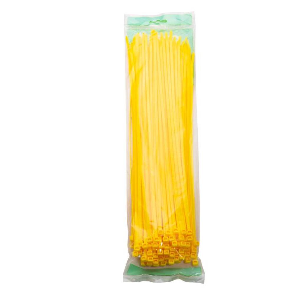 Set 100 coliere plastic 370x4.8mm, galbene, 300027Y Damesa