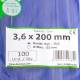 Set 100 coliere plastic 200x3.6mm,albastre, 300014A Damesa