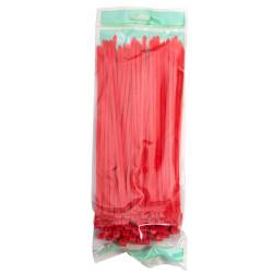 Set 100 coliere plastic 250x4.8mm, rosii, 300023R Damesa