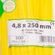 Set 100 coliere plastic 250x4.8mm, galbene, 300023Y Damesa