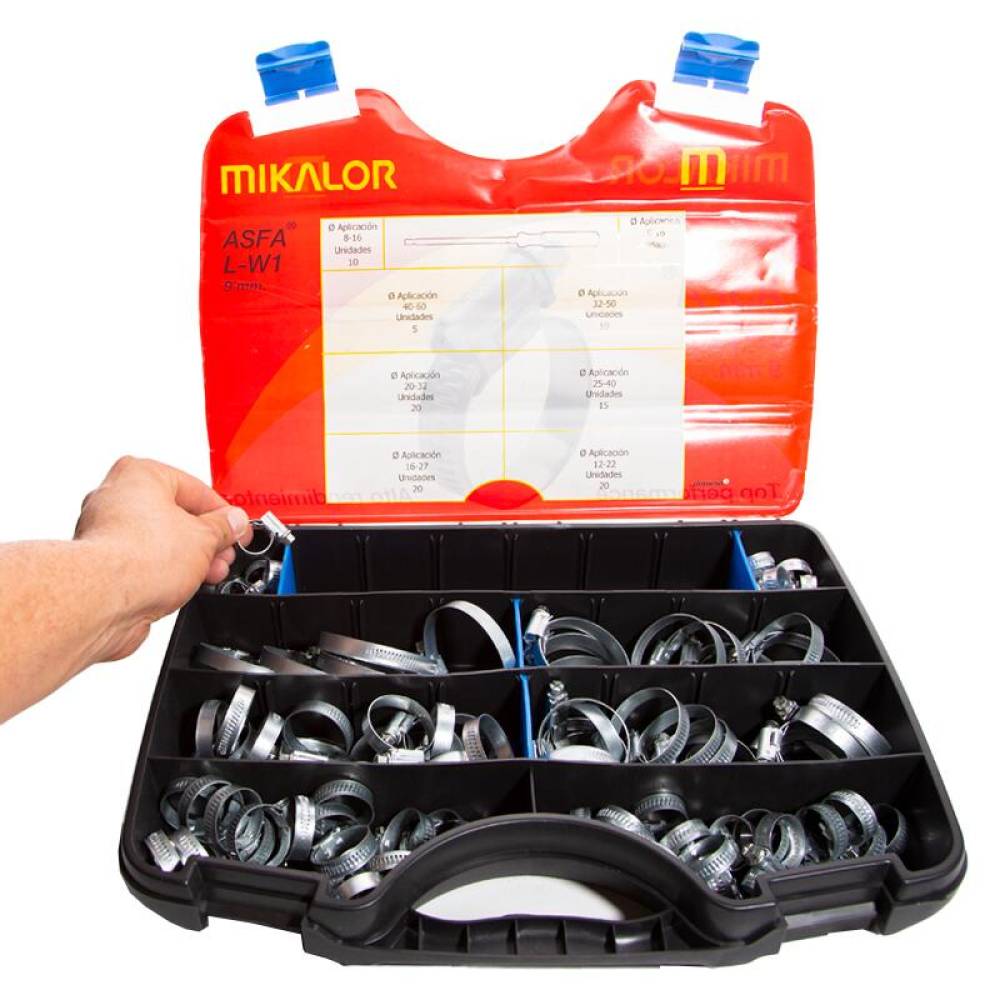 Trusa coliere ASFA-L W1, 9mm cu surubelnita, 110 bucati, Mikalor 03503201