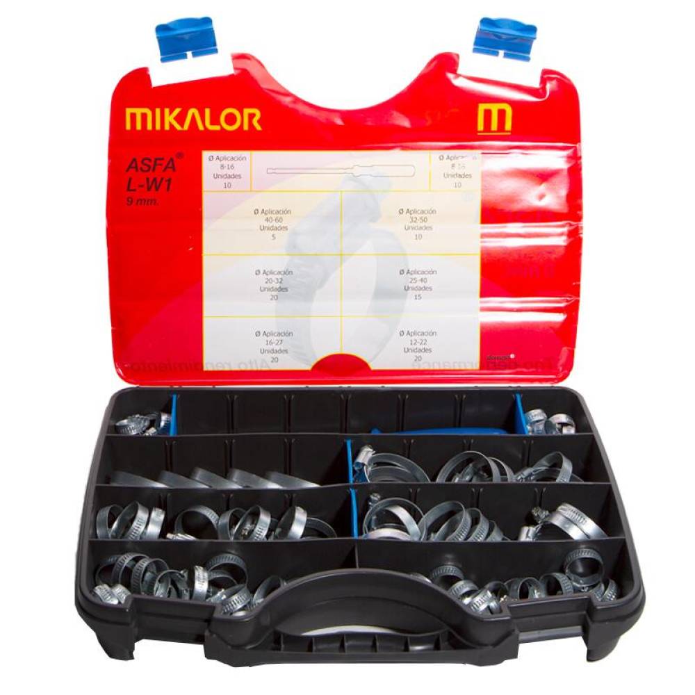 Trusa coliere ASFA-L W1, 9mm cu surubelnita, 110 bucati, Mikalor 03503201