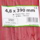 Set 100 coliere plastic 390x4.8mm, rosii, 3000028R Damesa