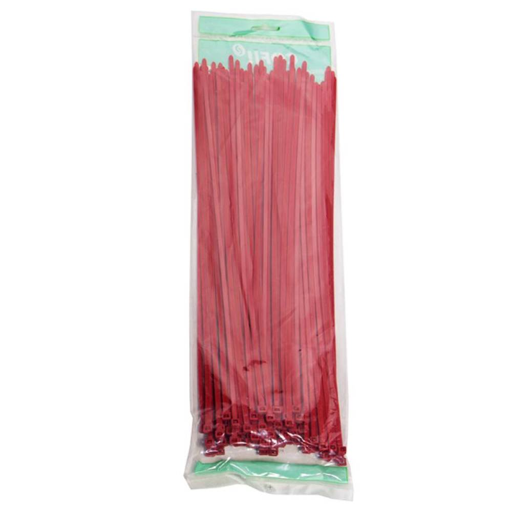 Set 100 coliere plastic 390x4.8mm, rosii, 3000028R Damesa