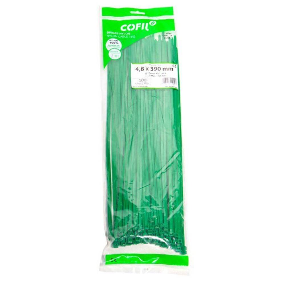 Set 100 coliere plastic 390x4.8mm, verzi, 3000028V Damesa