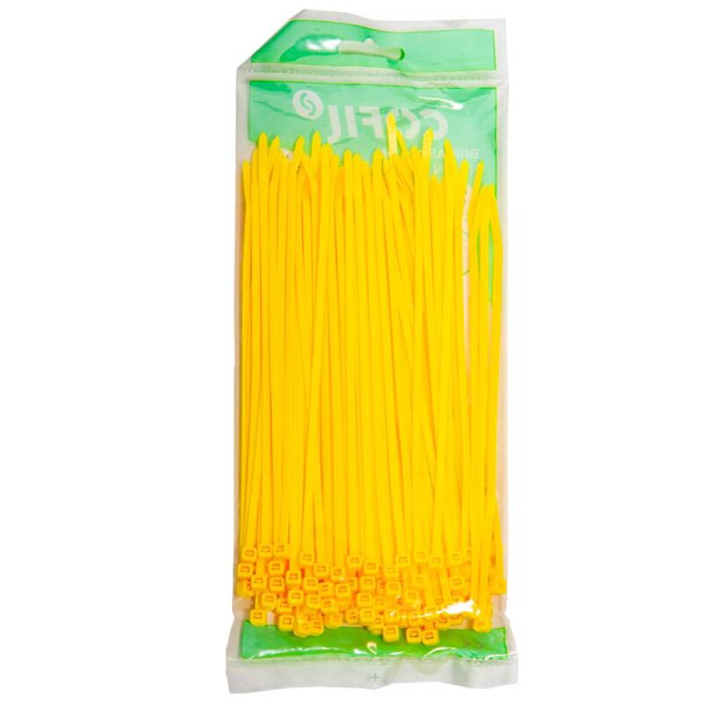 Set 100 coliere plastic 200x3.6mm, galbene, 300014Y Damesa