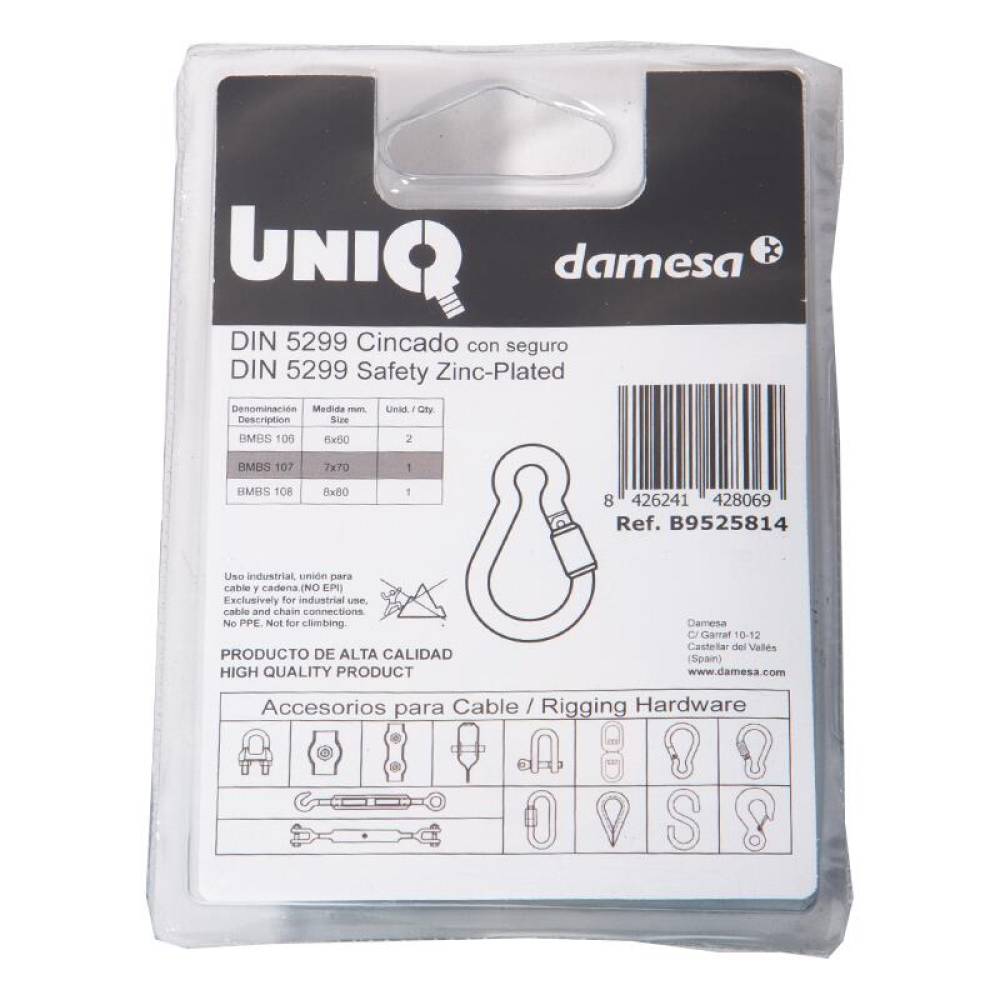 Carabina cu siguranta, fi7x70mm, 1 bucata, DIN 5299, B9525814 damesa