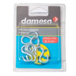 Set 6 carlige tip S, fi4, galvanizate, pentru cablu fi5, B9528628 Mikalor