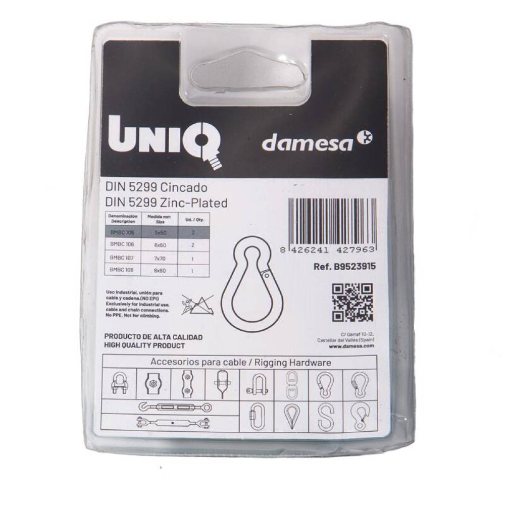 Set 2 carabine simple DIN 5299, fi5x50mm, B9523915 damesa