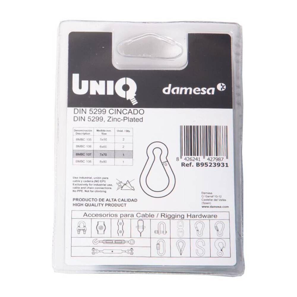 Carabina simpla DIN 5299, fi7x70mm, B9523931 damesa