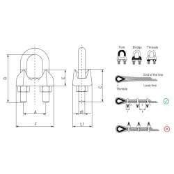 Set 2 bucati, brida galvanizata U.S. TYPE  fi3/16″, fi5mm, B9526016 damesa
