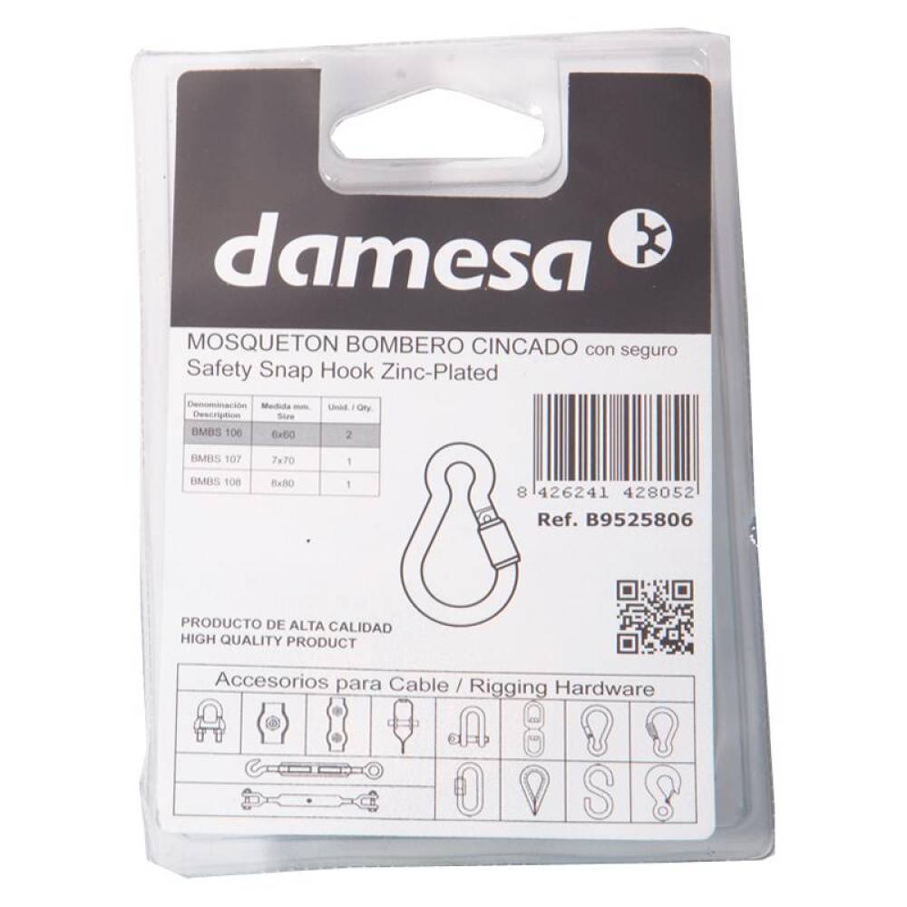 Set 2 carabine cu sigurante, fi6x60mm, DIN5299, B9525806 damesa