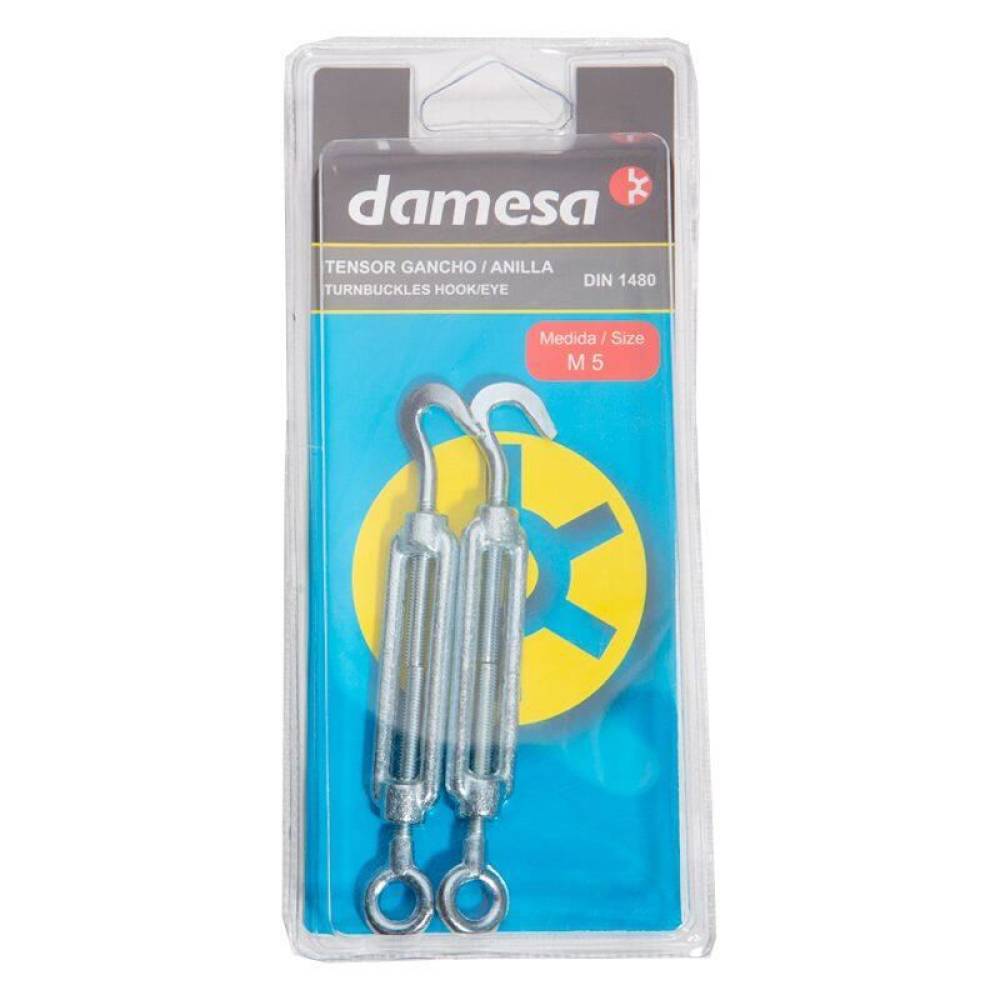 Set 2 intinzatoare cablu ochi - carlig,  M5, max 60 kg, B9521100 damesa