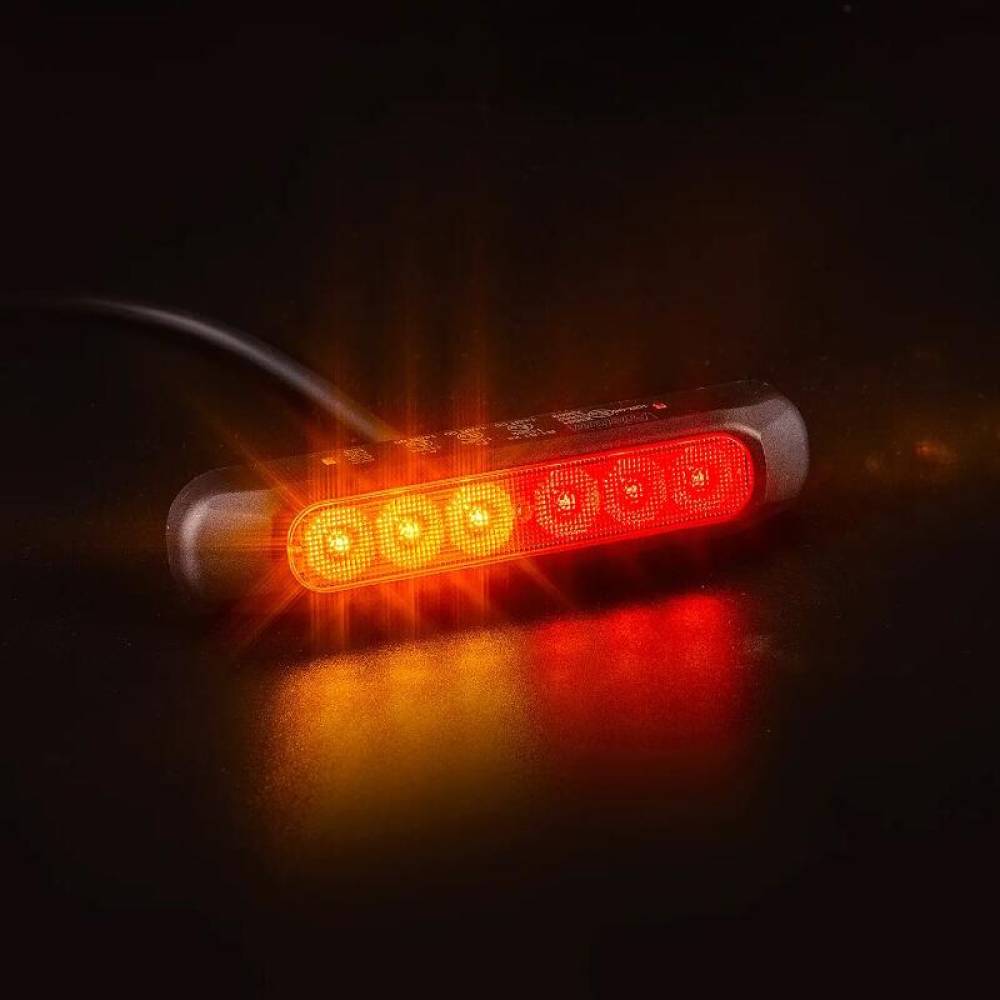 Lampa stop 132x28, 3 functii, 6 LED-uri, 12/24V, Slim, FT-330 Fristom Lampa stop 132x28, 3 functii, 6 LED-uri, 12/24V, Slim, FT-330 Fristom
