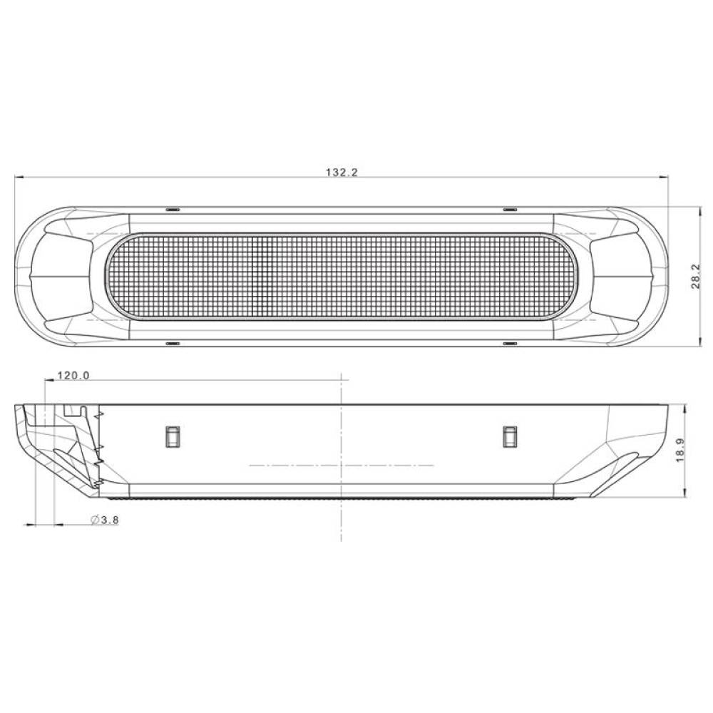 Lampa semnalizare cu pozitie, 132x28mm, 6 LED-uri, 12-24V, FT-331 Fristom