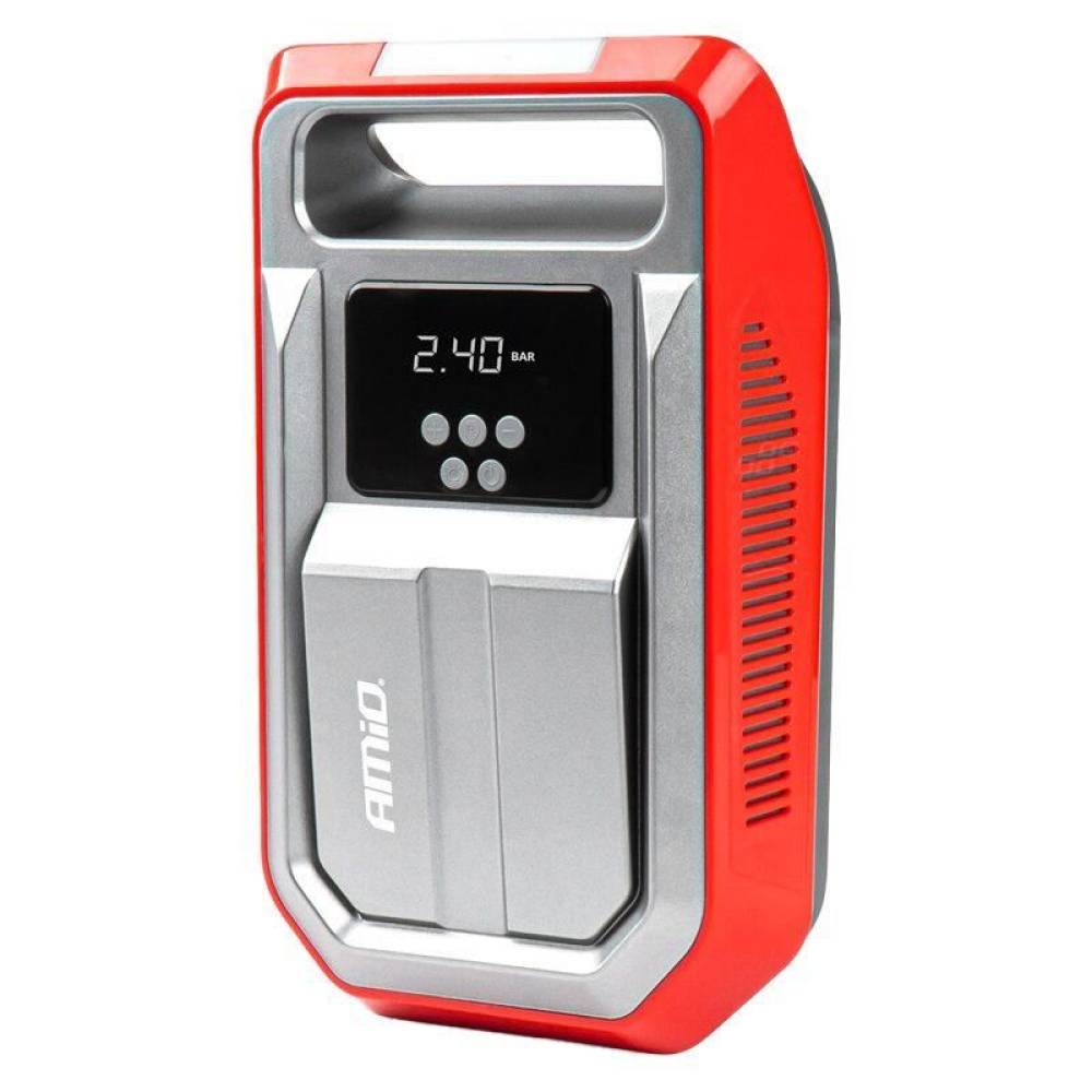 Compresor aer 12V, 10 bar, 25l pe minut, 120W, digital, cu lanterna, 03268 Amio Compresor aer 12V, 10 bar, 25l pe minut, 120W, digital, cu lanterna, 03268 Amio