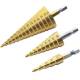 Set 3 burghie in trepte, HSS 4-12, 4-20, 4-32mm, cu husa, Amio 03271 Set 3 burghie in trepte, HSS 4-12, 4-20, 4-32mm, cu husa, Amio 03271