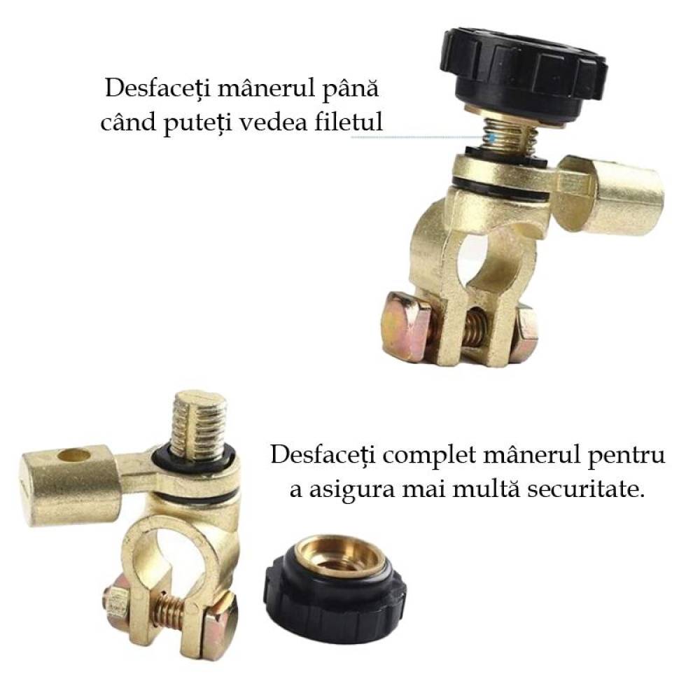Borna acumulator cu decuplare rapida, 300A, pentru minus, neagra, AMIO 03021