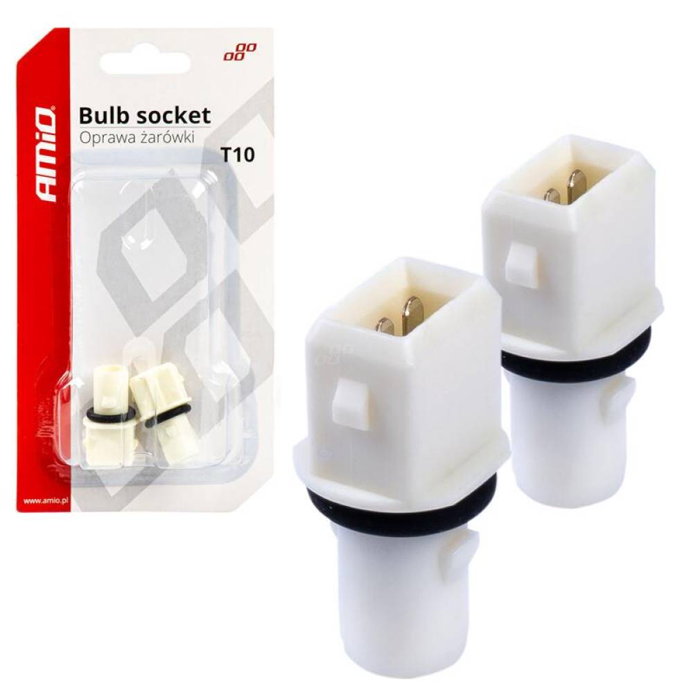 Mufa soclu bec pozitie T10 (w5w) cu 2 pini, pentru conector JPT, 2 pini, set 2 bucati, 03047 AMIO Mufa soclu bec pozitie T10 (w5w) cu 2 pini, pentru conector JPT, 2 pini, set 2 bucati, 03047 AMIO