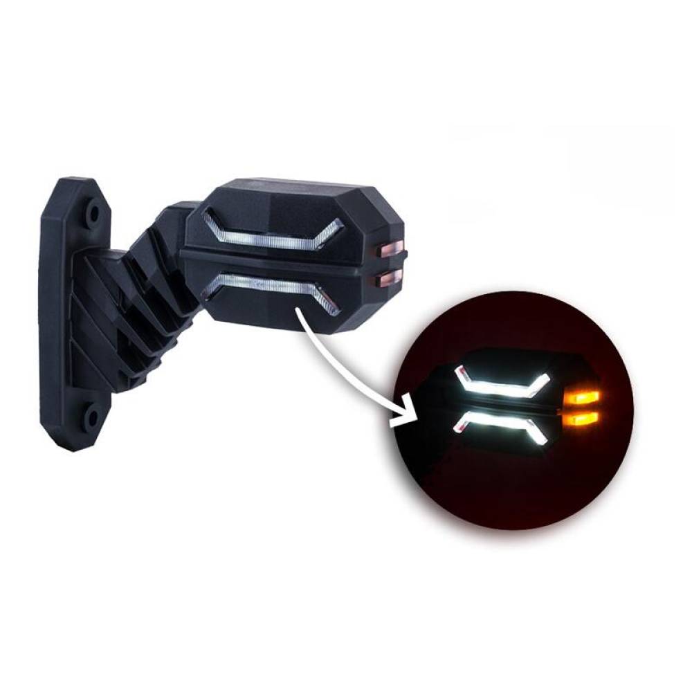 Lampa gabarit cu brat oblic 45°, 135mm, 16LED-uri, 3 functii, dreapta, Dragon, Hor134, LD3064 Horpol