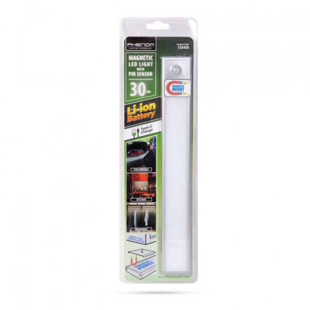 Lamp LED mobilier, cu senzor miscare 30cm, magnet, reincarcabila, 55840A Phenom 